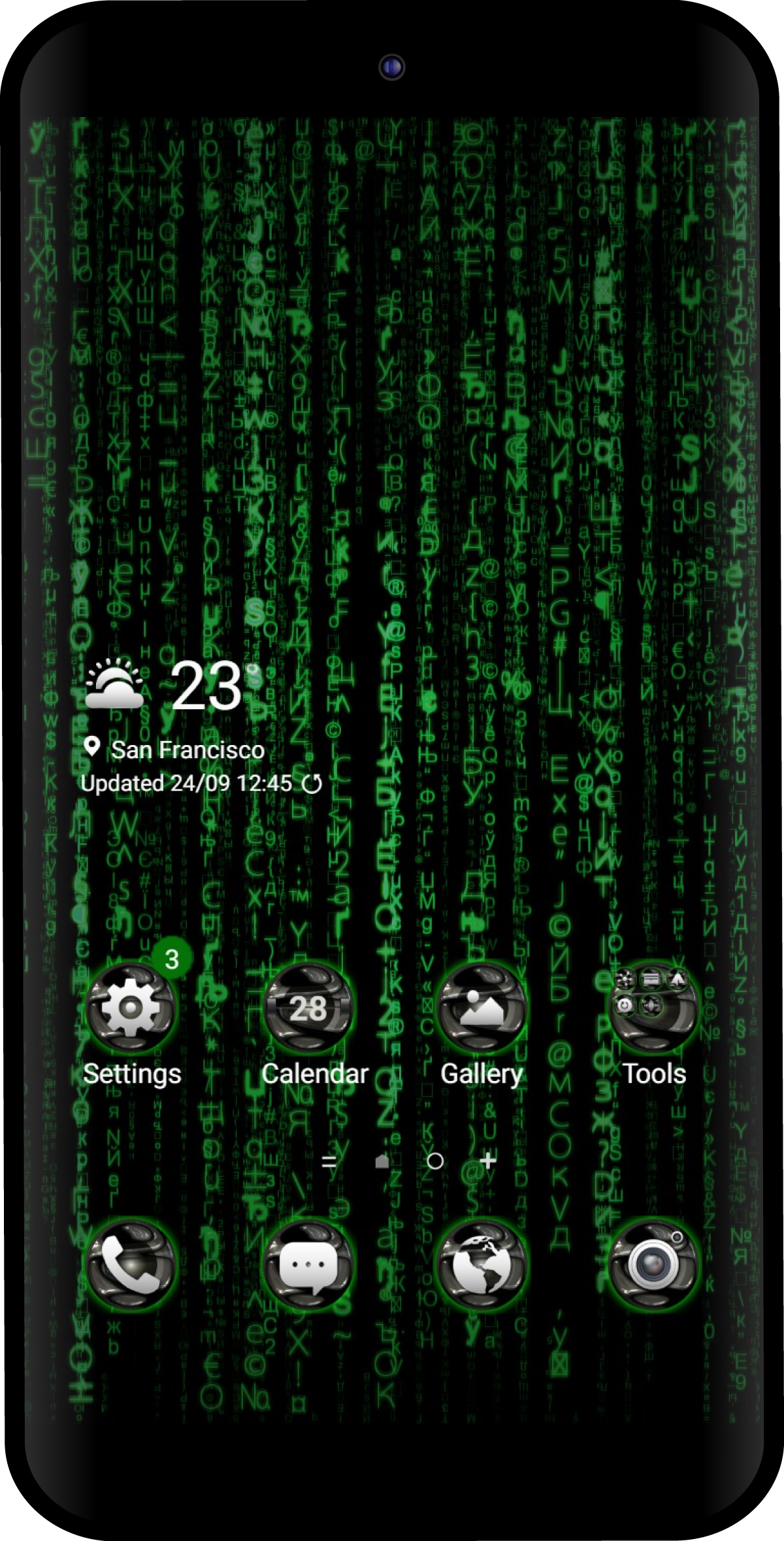 Green Matrix Code Theme